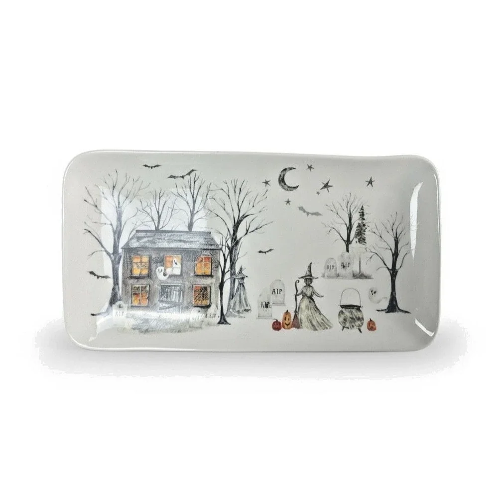Potter's Studio‎ Halloween Haunted House Ceramic Serving Tray – 14